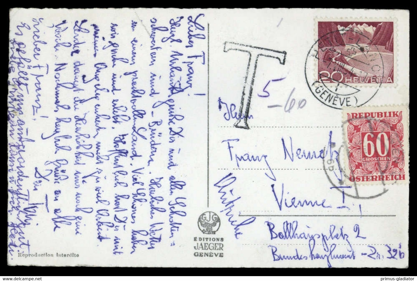 1954, Österreich, SCHWEIZ, Brief - Machine Postmarks