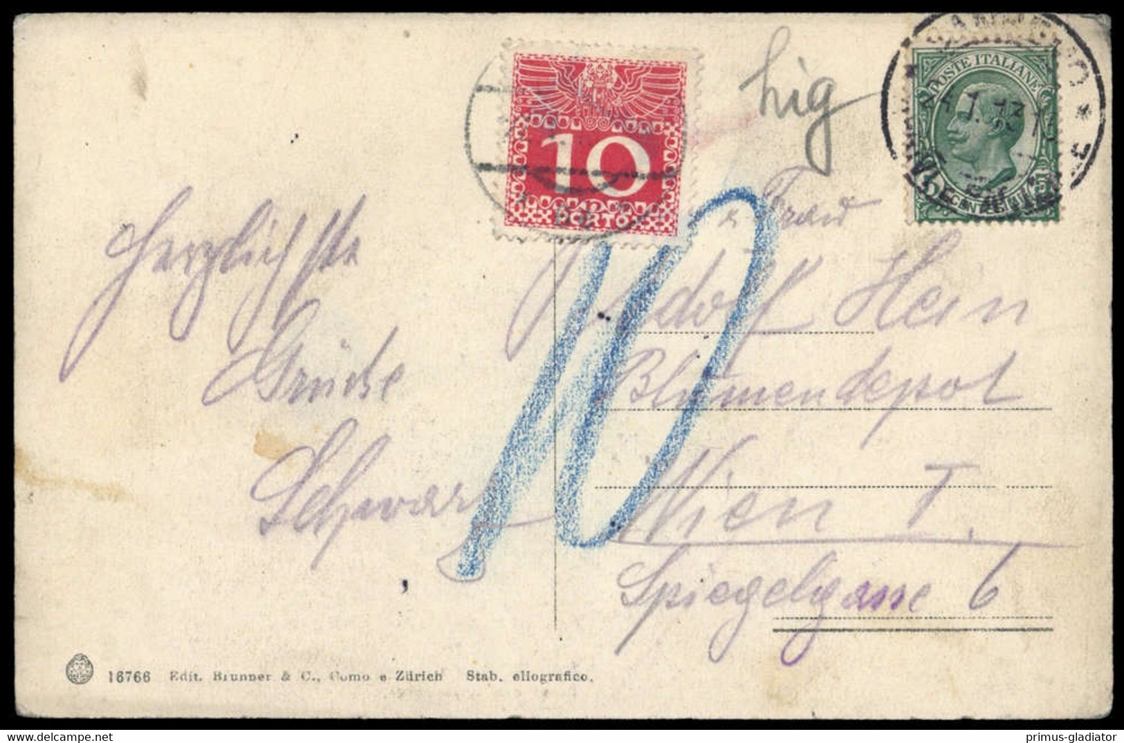 1913, Österreich, ITALIEN, Brief - Mechanische Stempel