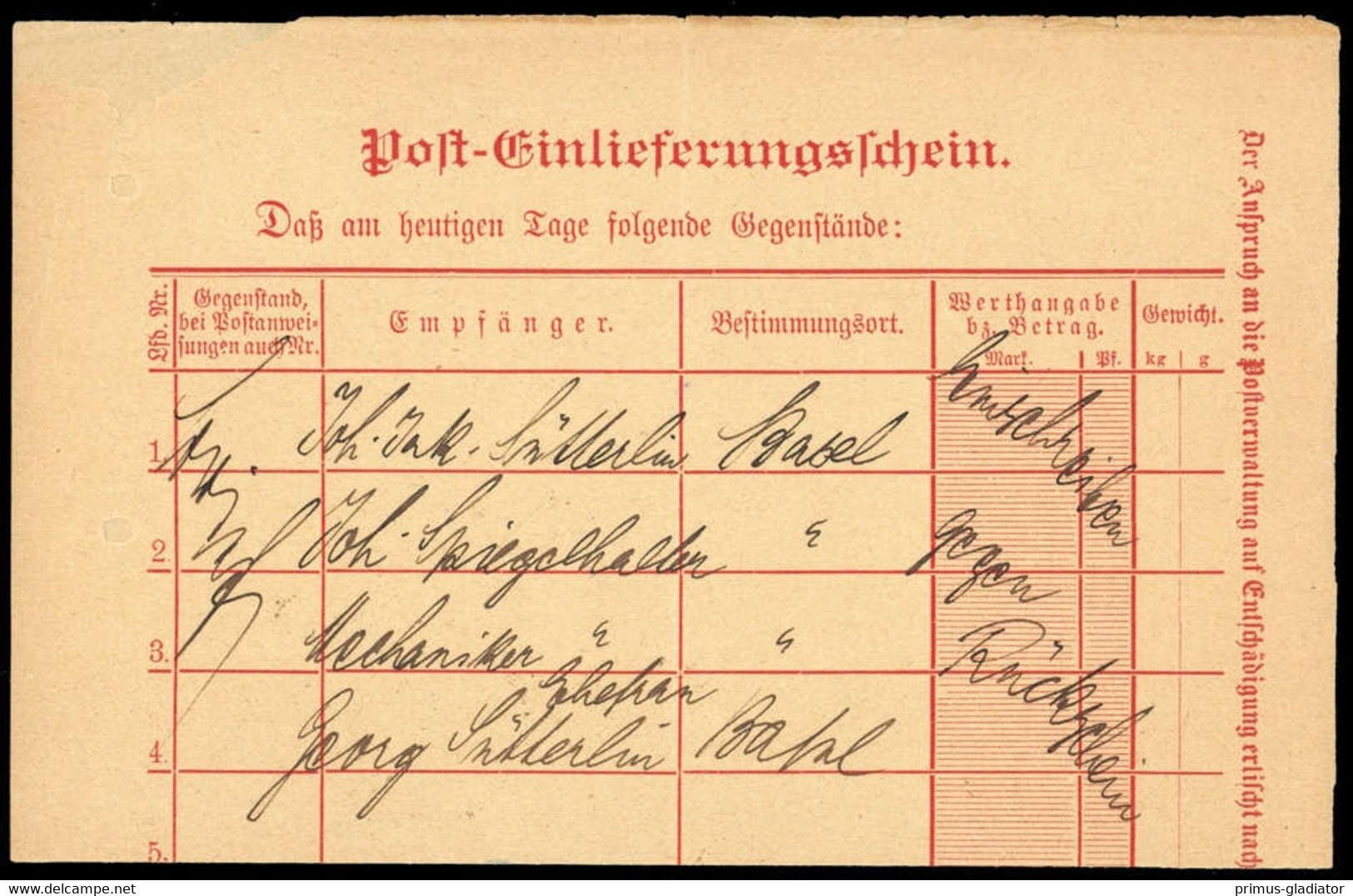 1896, Altdeutschland Baden, Brief - Storia Postale