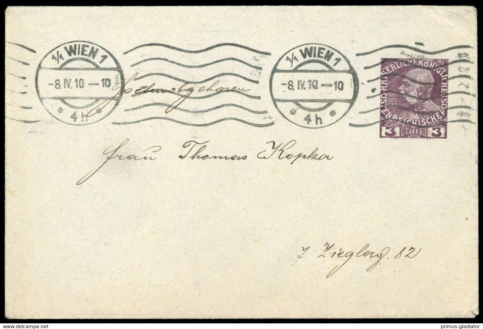 1910, Österreich, PU, Brief - Machine Postmarks