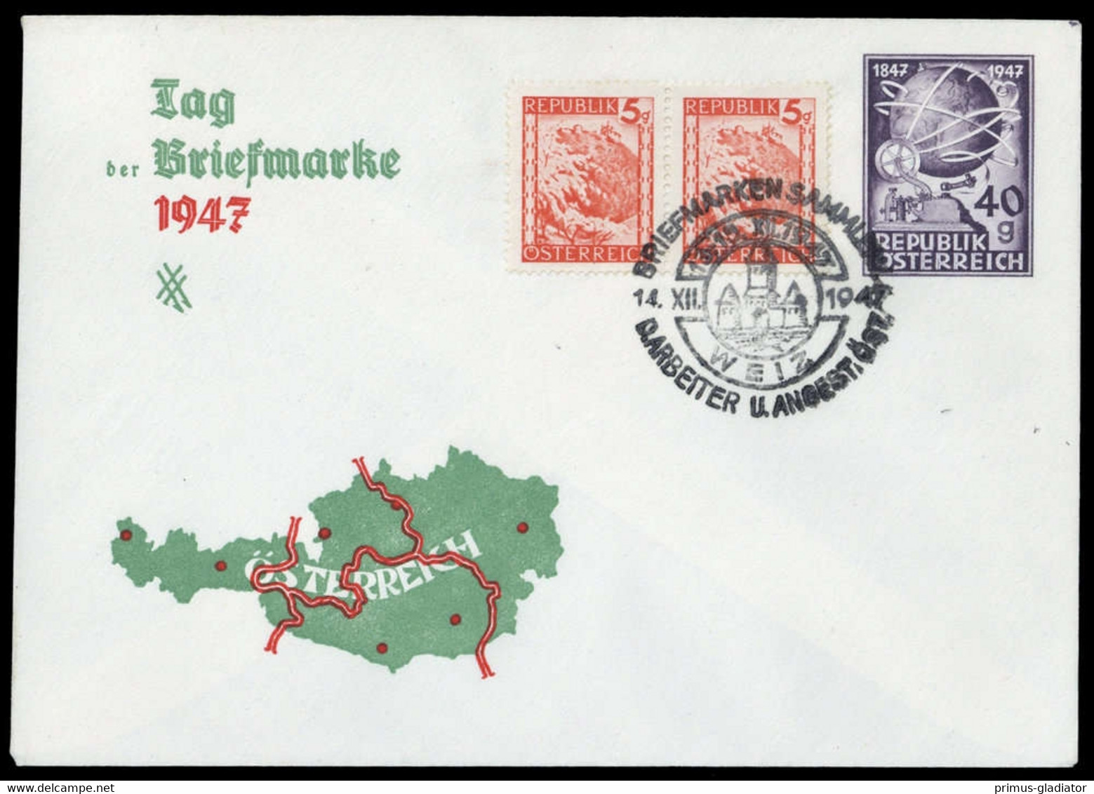 1947, Österreich, PU U.a., Brief - Machine Postmarks