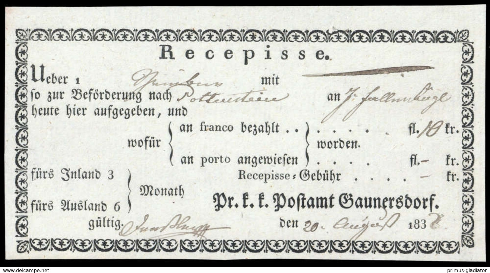 1832, Österreich, Brief - Machine Postmarks