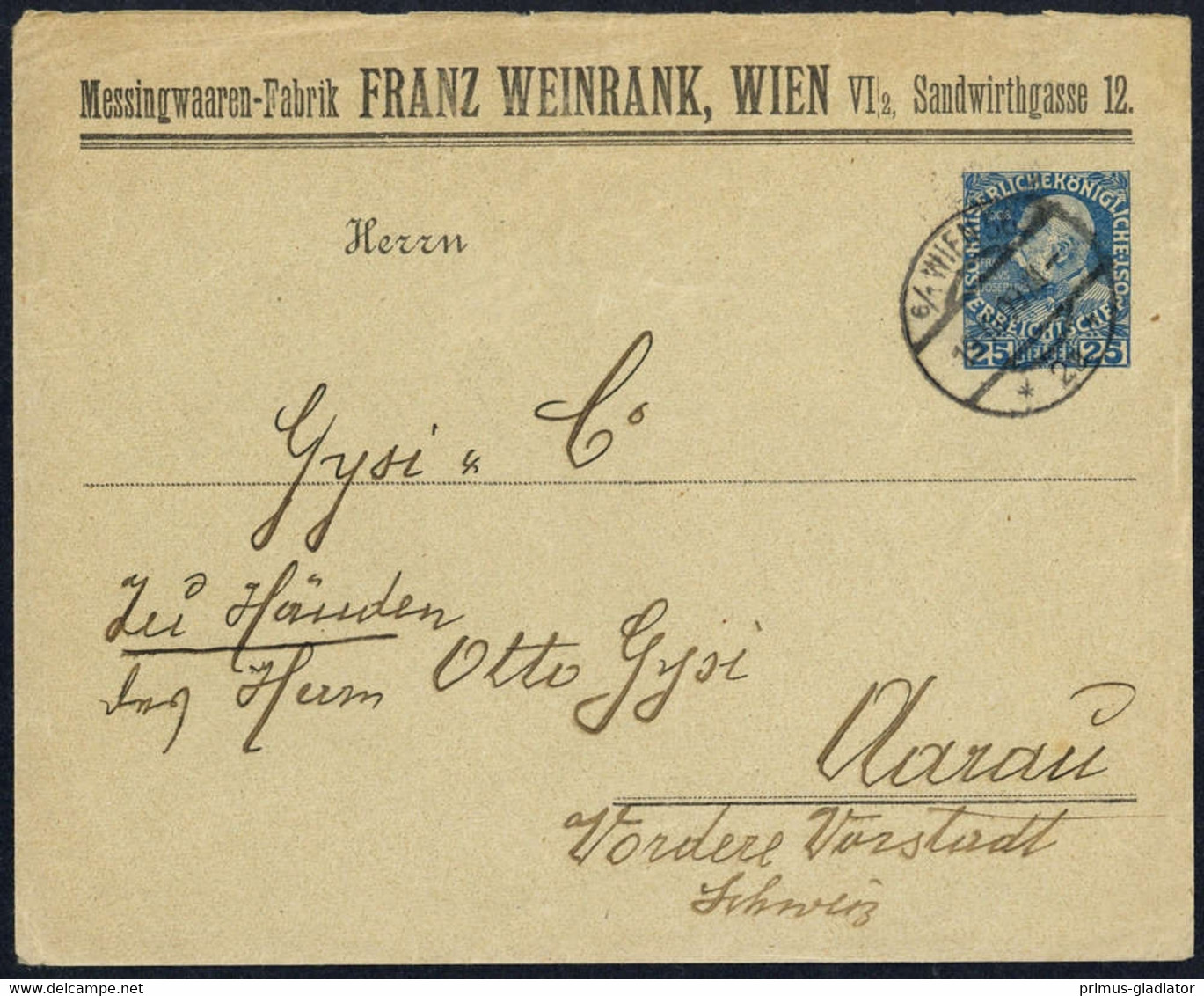 1909, Österreich, PU, Brief - Machine Postmarks