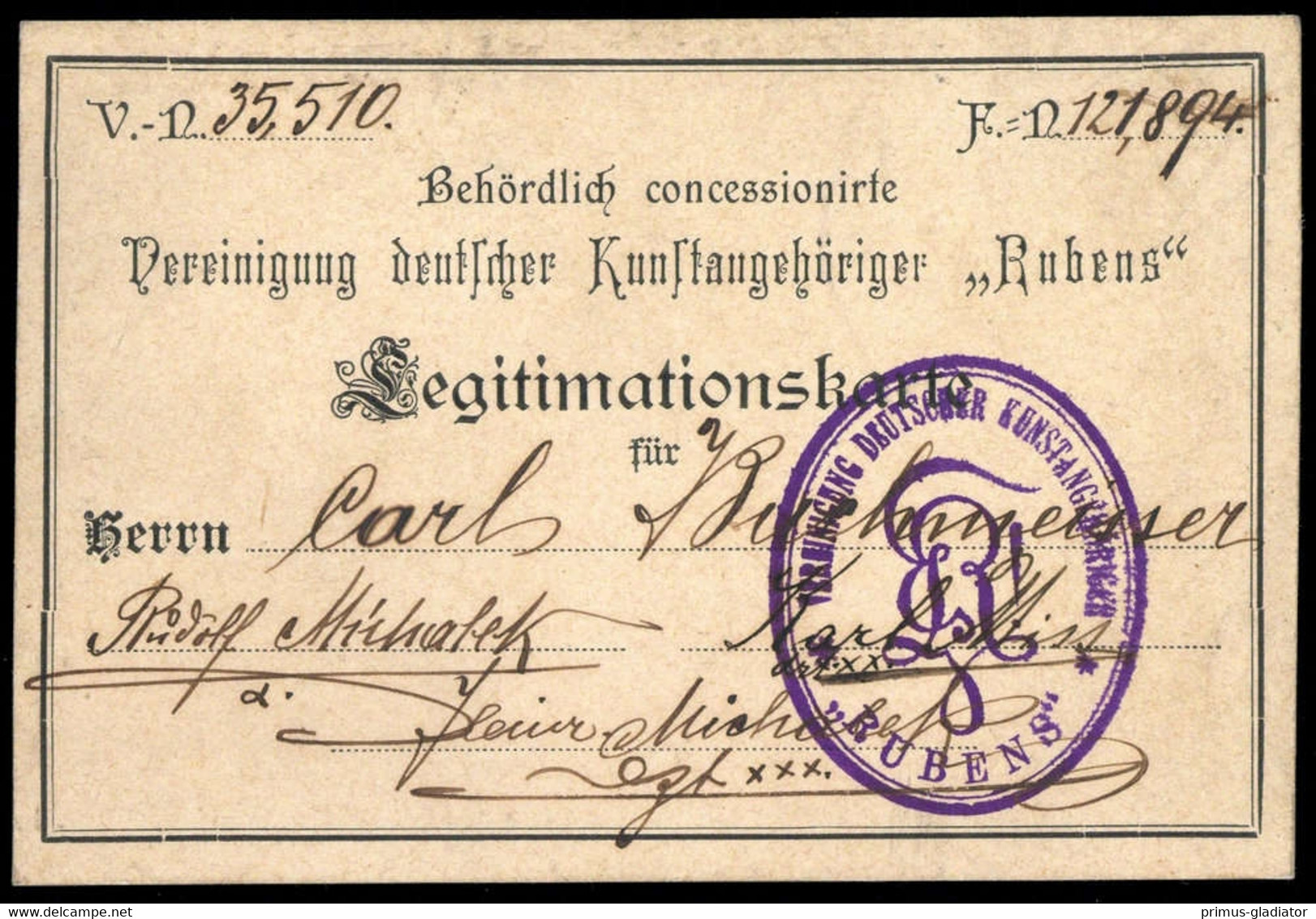 1894, Österreich, KUNST - Mechanische Afstempelingen