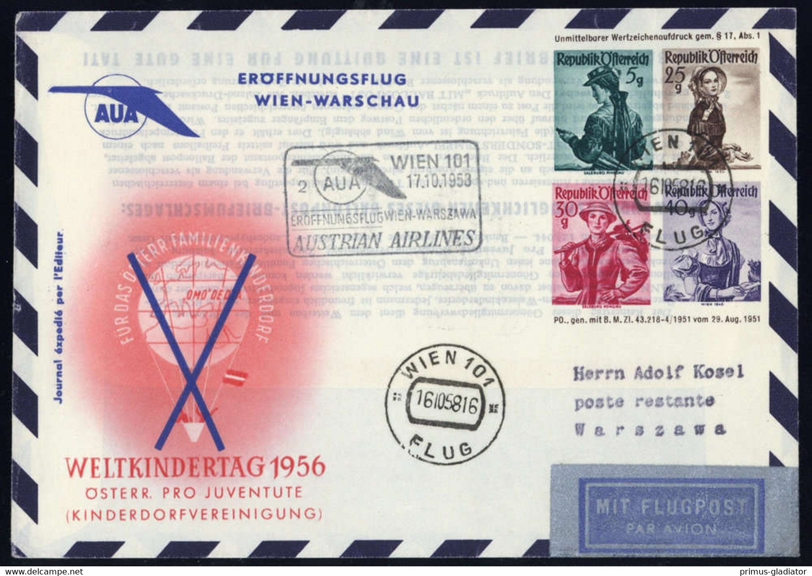 1958, Österreich, PU, Brief - Mechanische Stempel