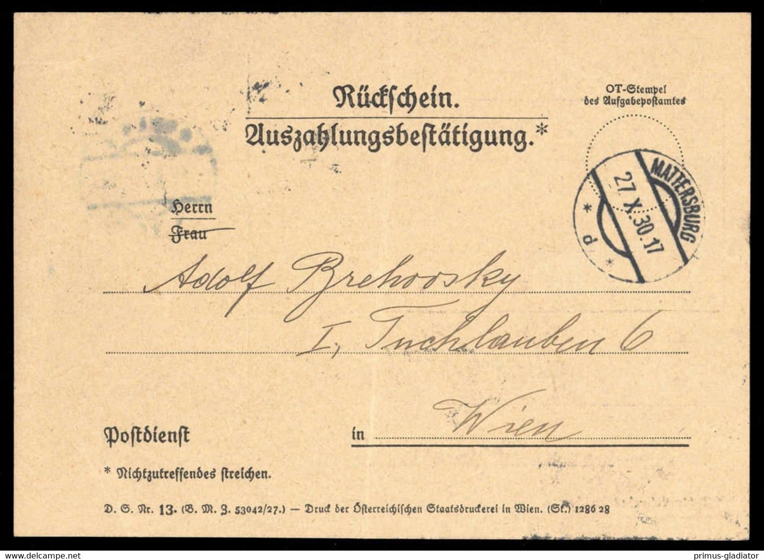 1930, Österreich, Brief - Machine Postmarks