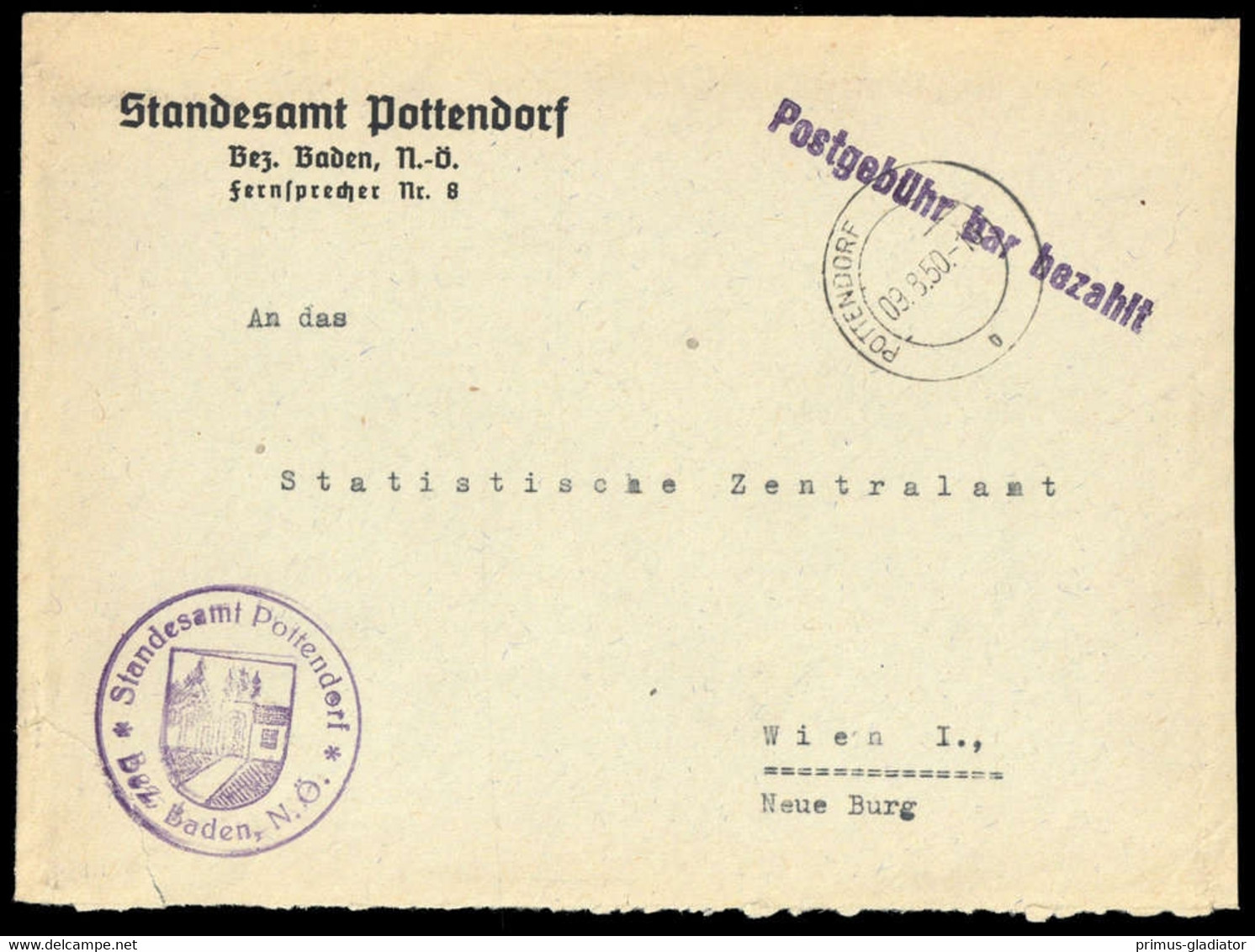 1950, Österreich, Brief - Oblitérations Mécaniques