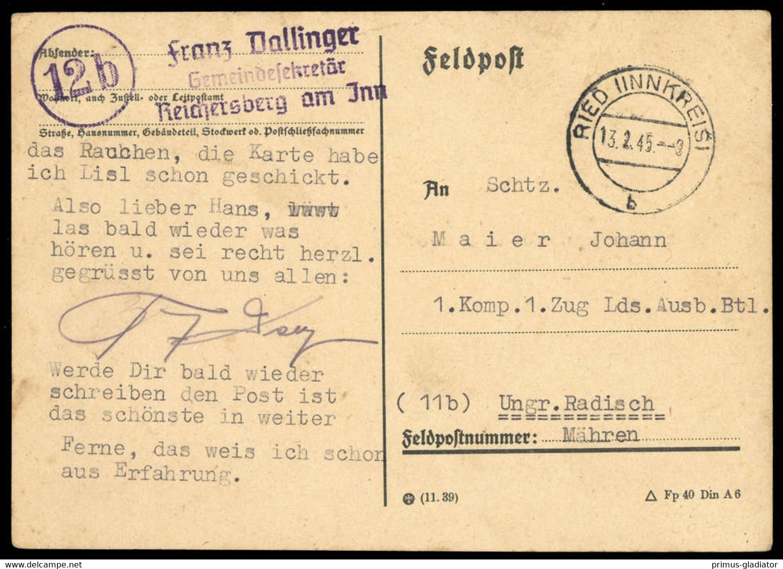 1945, Österreich, Brief - Mechanische Stempel