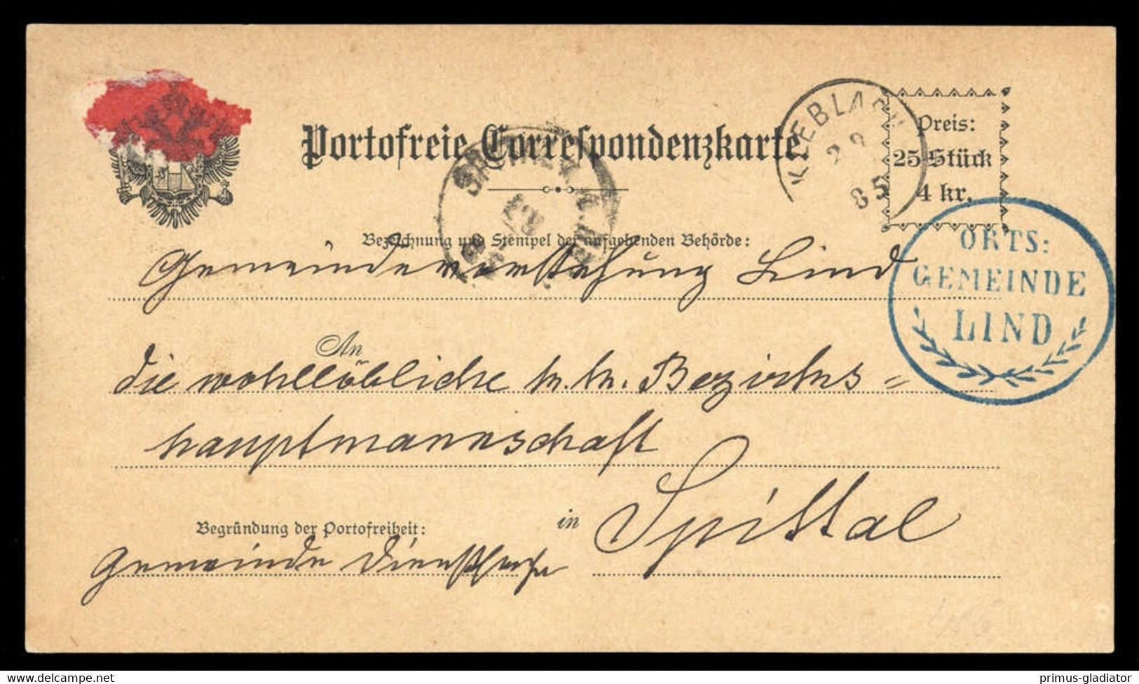 1885, Österreich, Brief - Oblitérations Mécaniques