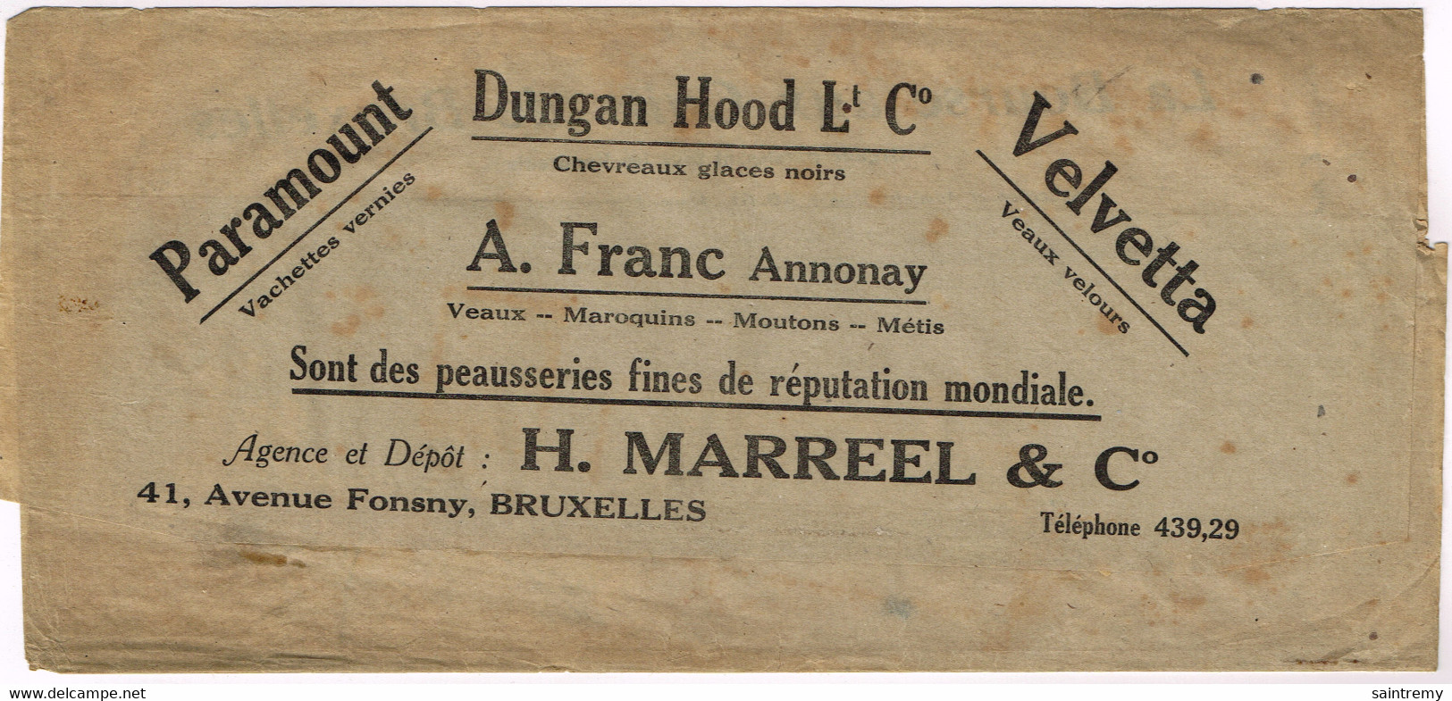 72 Houyoux 1c De Bruxelles 1923 Sur Document - Typografisch 1922-31 (Houyoux)