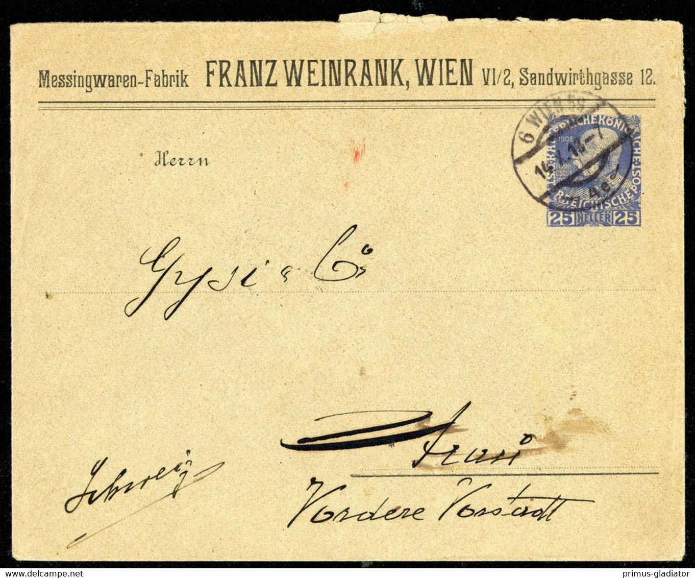 1913, Österreich, PU, Brief - Machine Postmarks