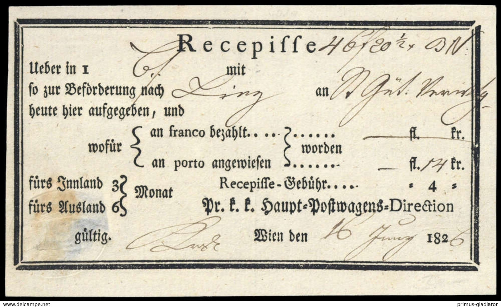 1826, Österreich, Brief - Machine Postmarks