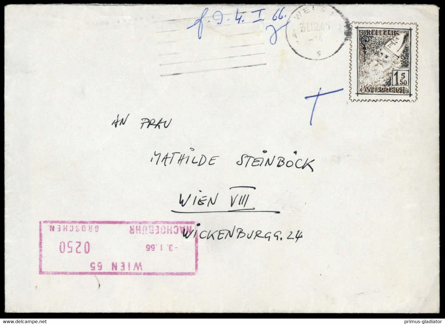 1965, Österreich, Brief - Mechanische Stempel