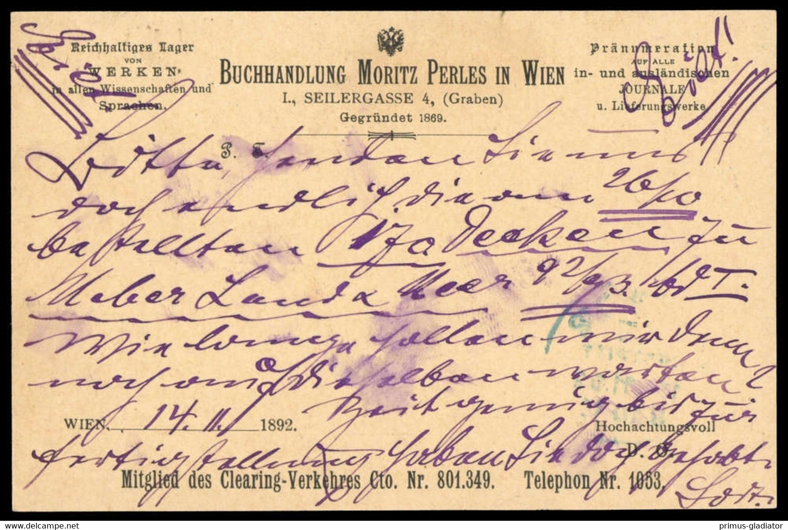 1892, Österreich, PP, Brief - Machine Postmarks