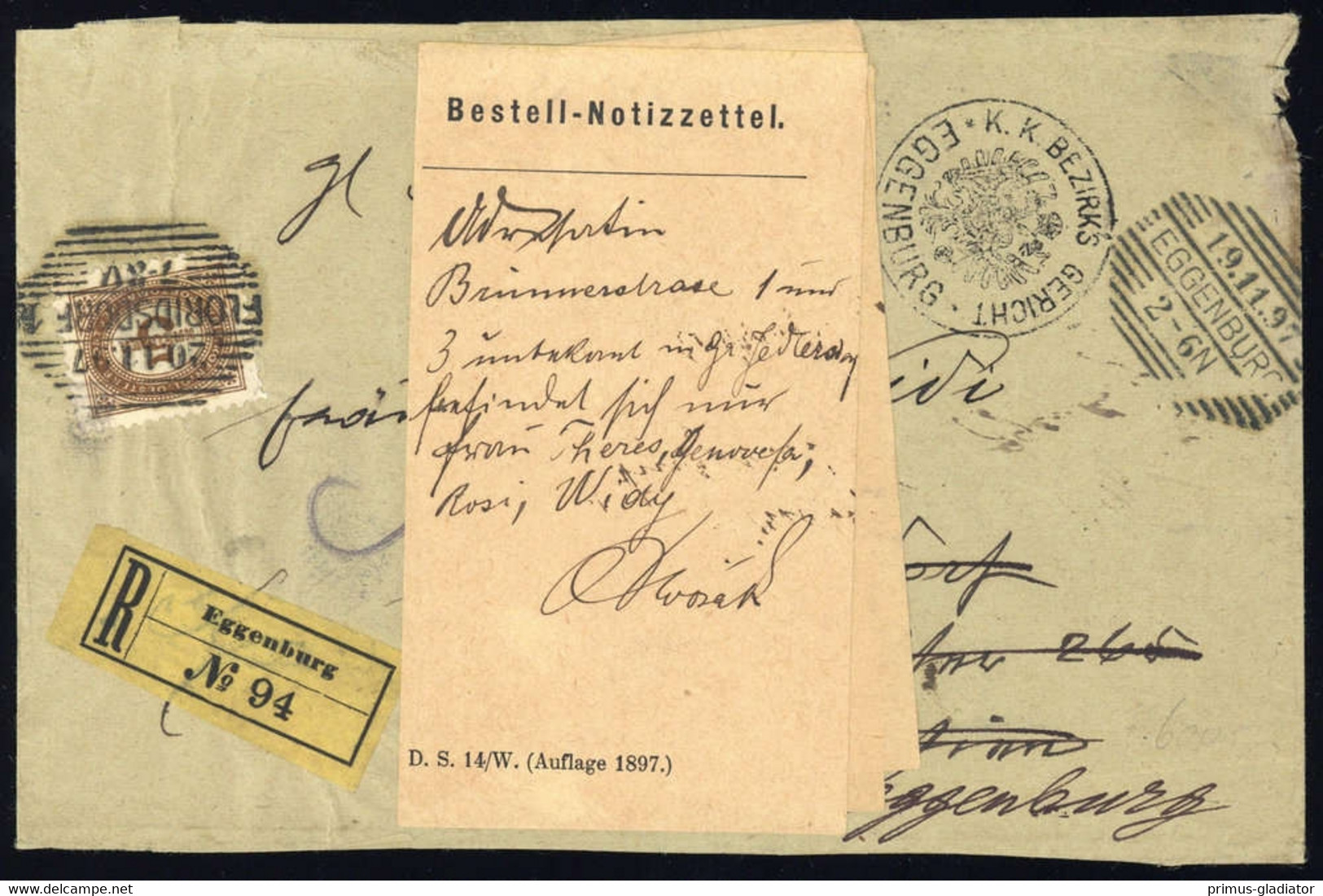 1897, Österreich, P 4, Brief - Machine Postmarks