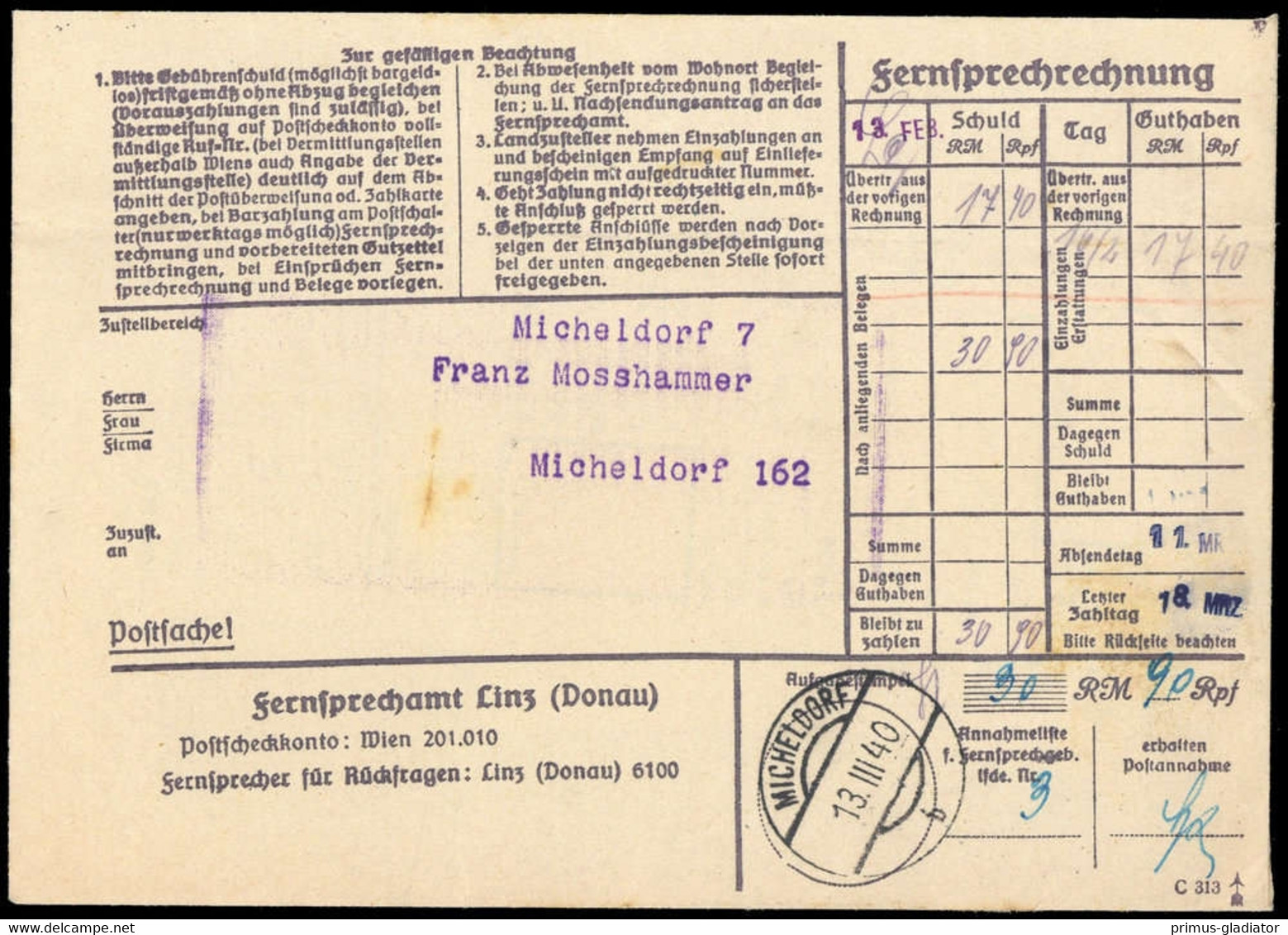1940, Österreich, Brief - Machine Postmarks