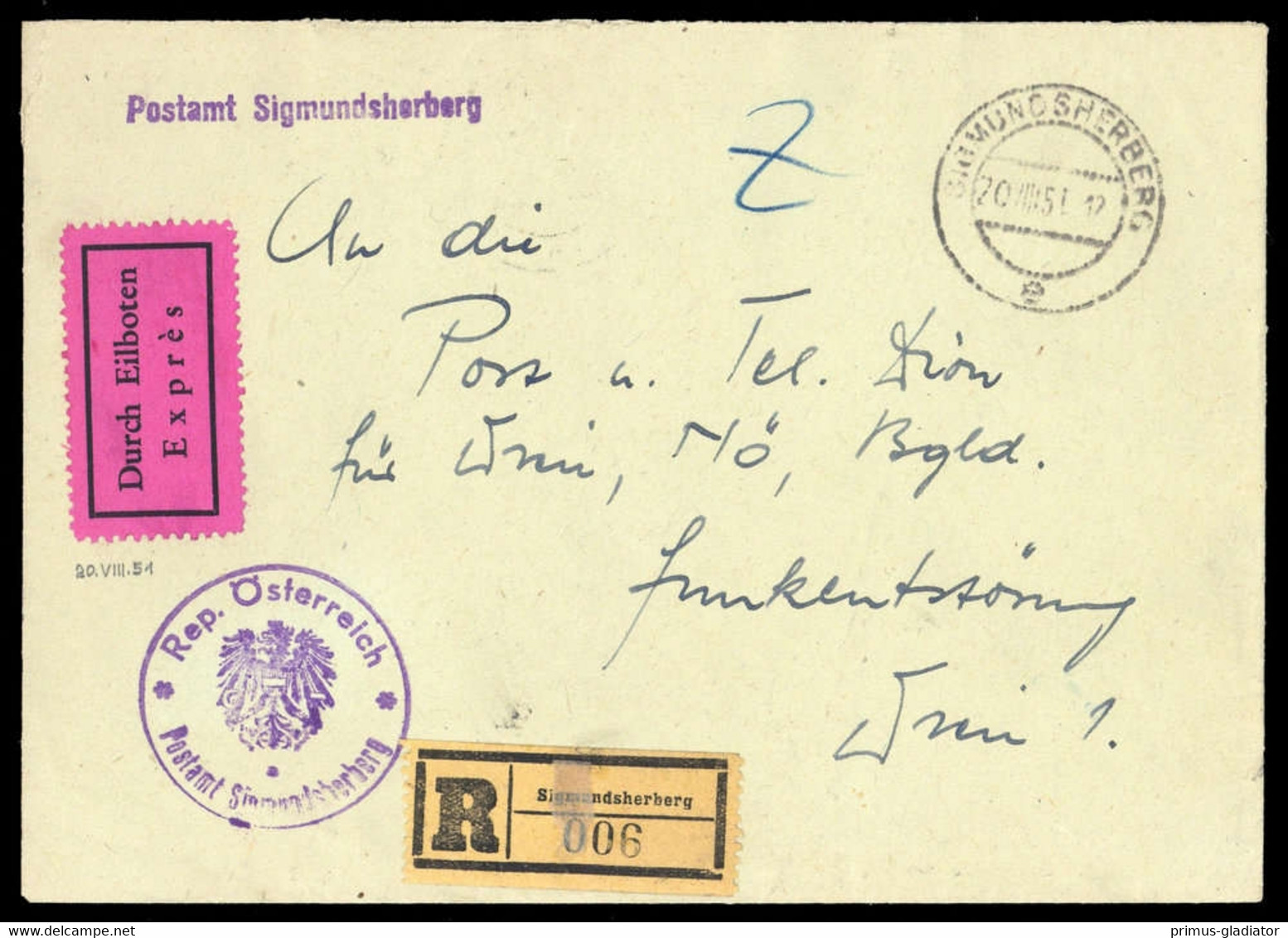 1951, Österreich, Brief - Machine Postmarks
