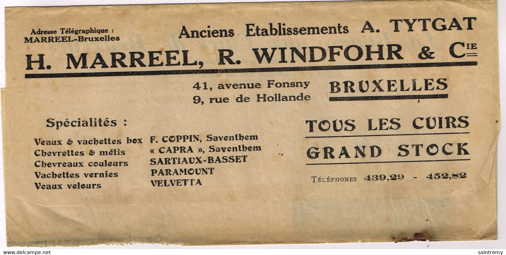 92 Houyoux 1c En Paire De Bruxelles 1924 Sur Document - Typografisch 1922-31 (Houyoux)