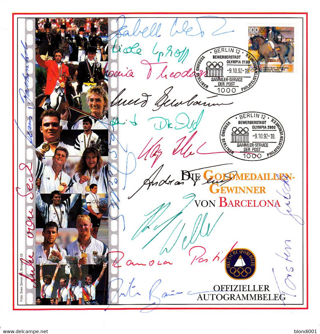 Olympics 1992 - Equestrian - GERMANY - Cover With Signatures - Summer 1992: Barcelona