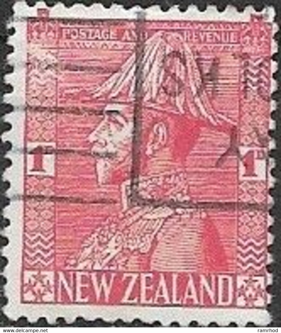 NEW ZEALAND 1926 King George V - 1d - Red AVU - Oblitérés