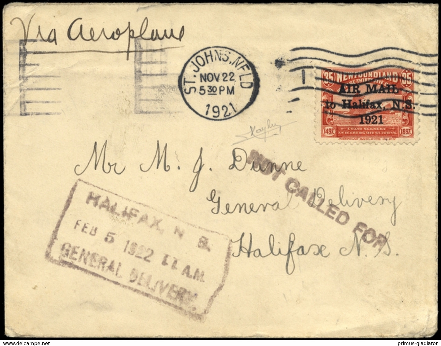 1921, Neufundland, 113 IIa, Brief - Unclassified