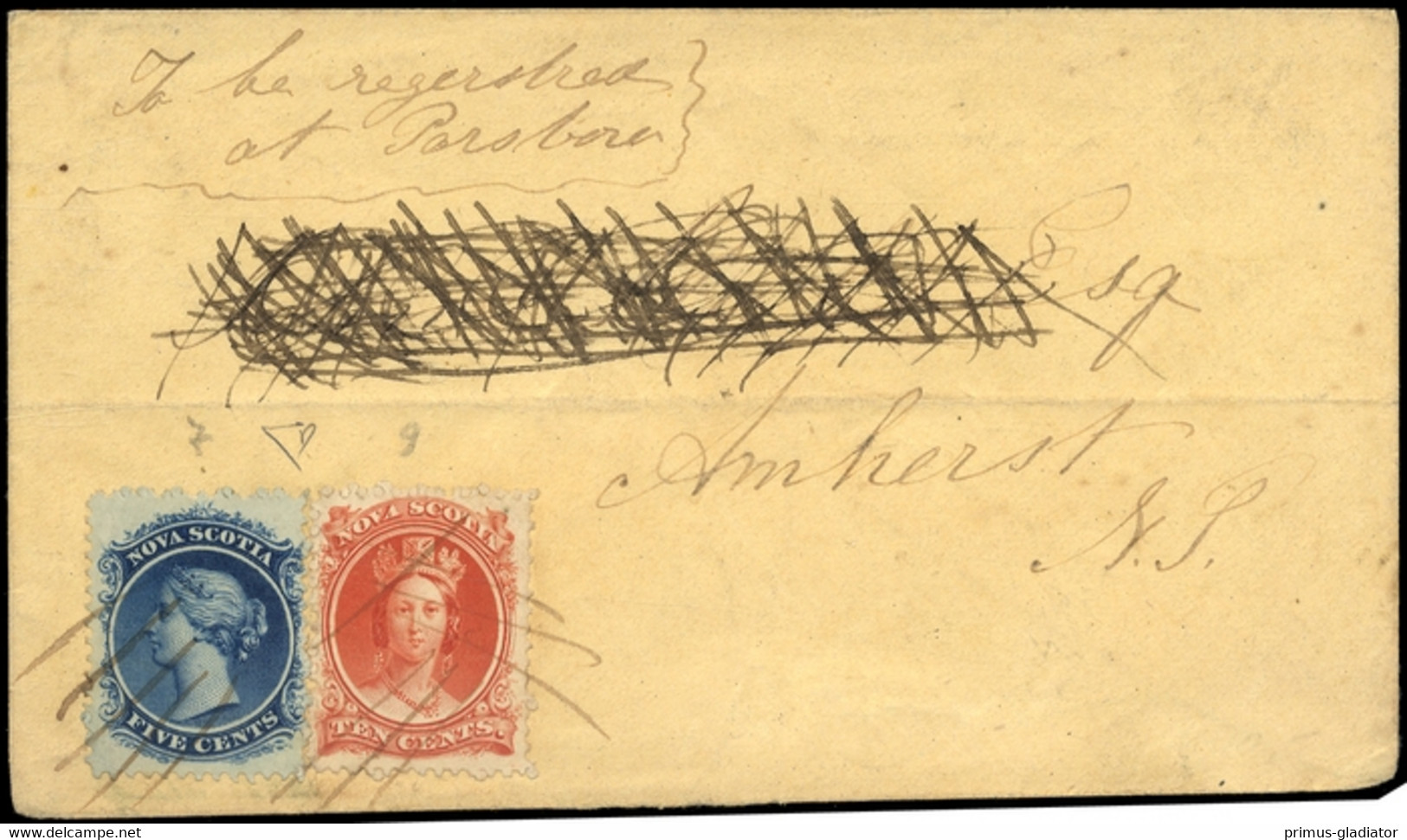 1860, Neuschottland, 7, 9, Brief - Zonder Classificatie