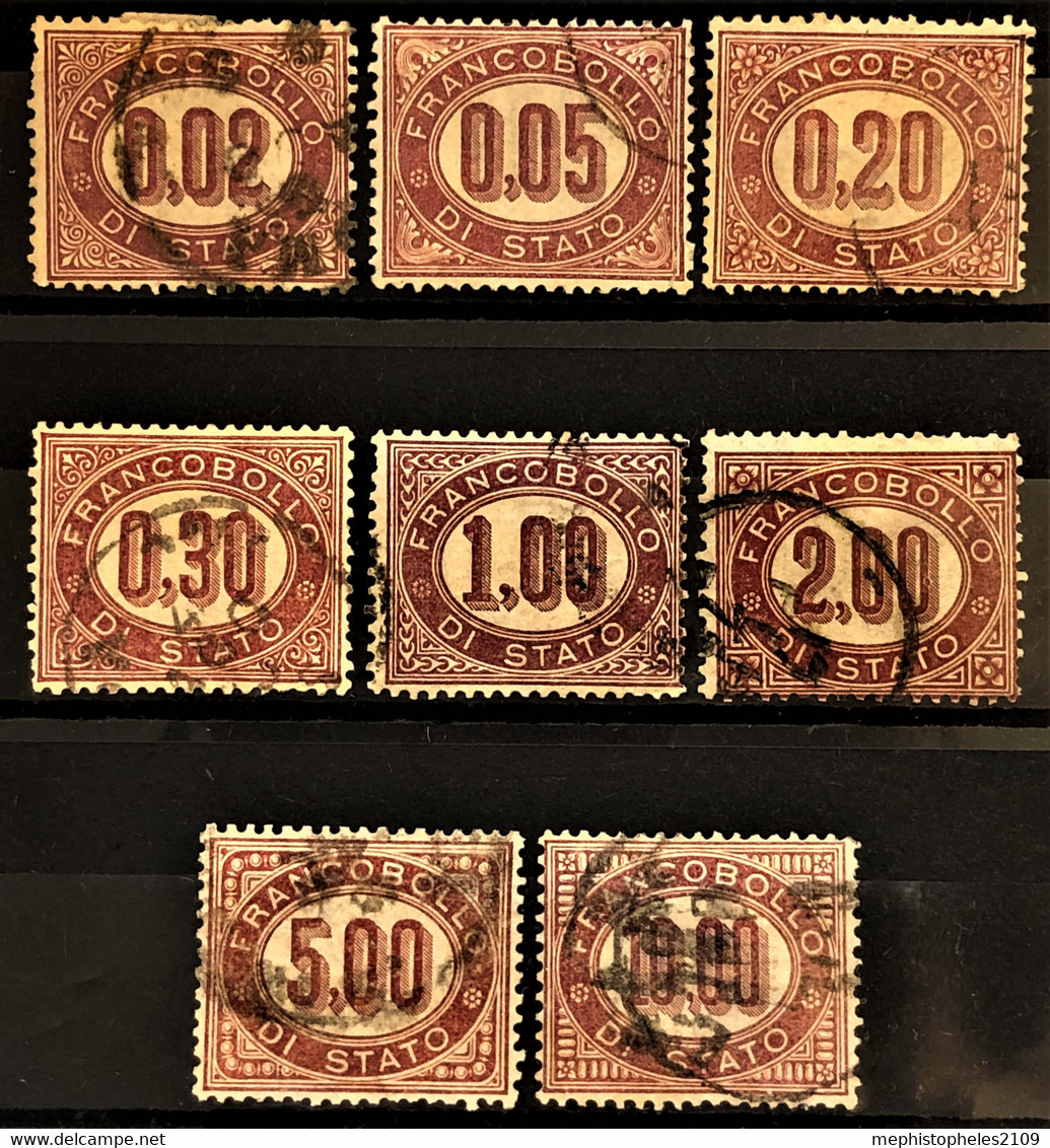 ITALY / ITALIA 1875 - Canceled - Sc# O1-O8 - Officials - Service