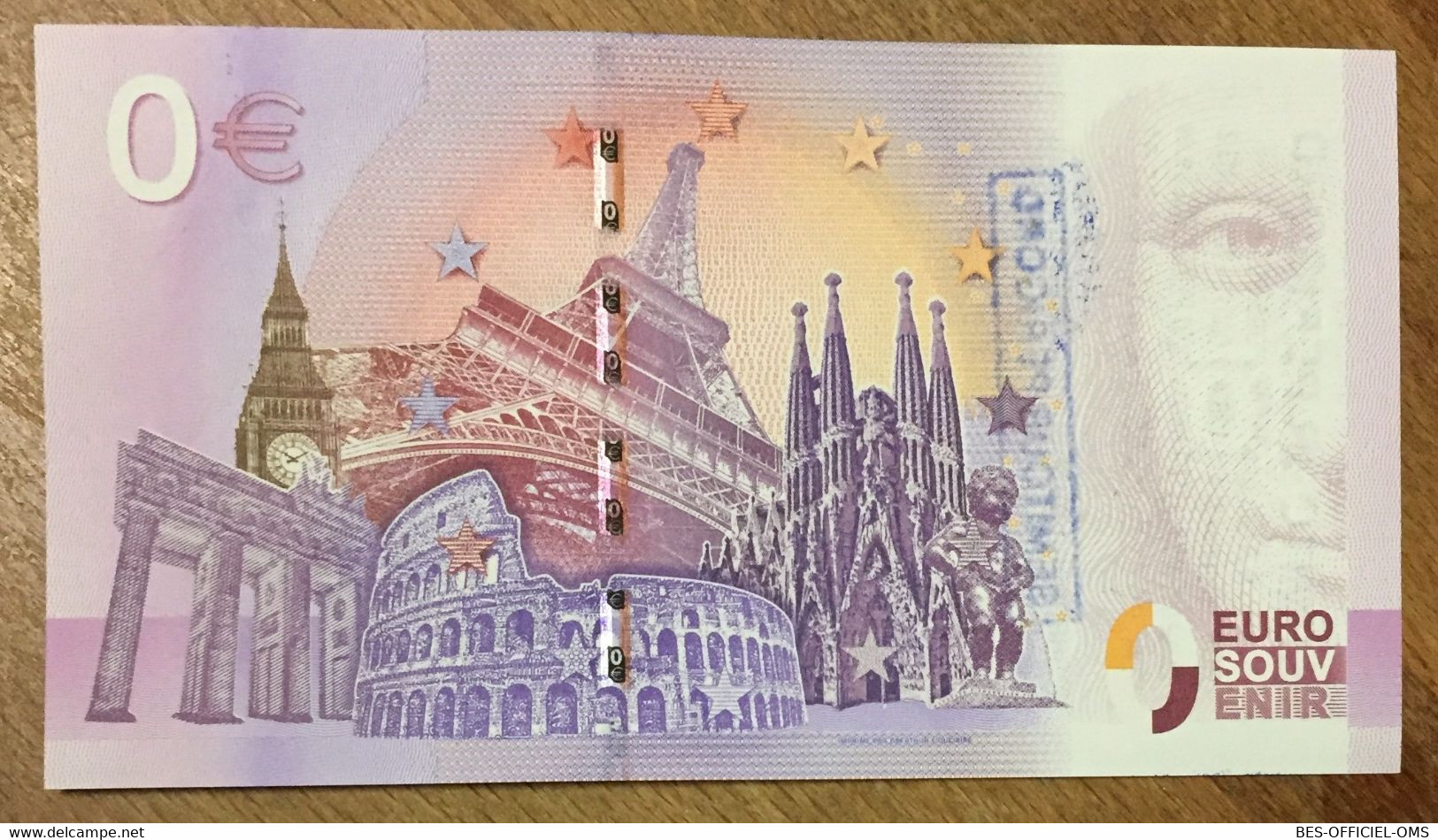 2016 BILLET 0 EURO SOUVENIR DPT 24 LASCAUX 1er TAUREAU + TAMPON ZERO EURO SCHEIN BANKNOTE PAPER MONEY BANK - Essais Privés / Non-officiels