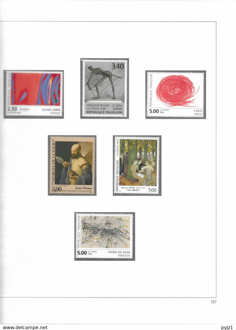 1993 MNH France Année Complète Suivant SAFE Postfris** ( 6 Scans) - 1990-1999