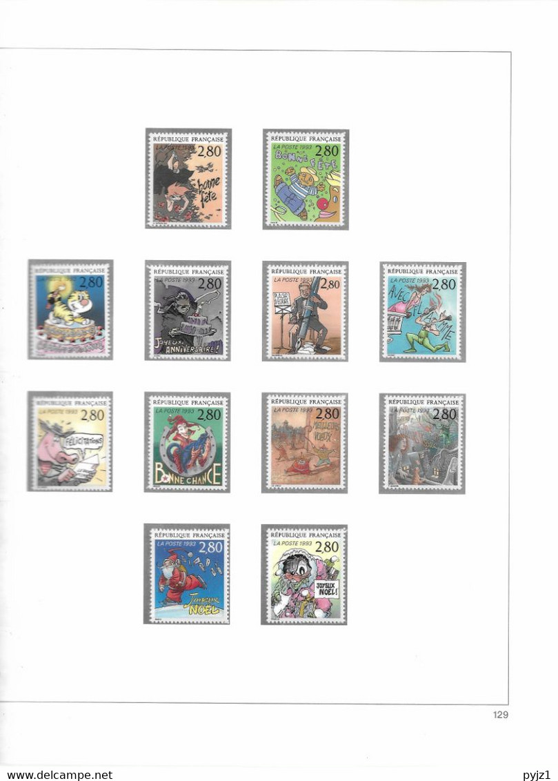 1993 MNH France Année Complète Suivant SAFE Postfris** ( 6 Scans) - 1990-1999