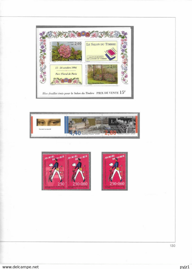 1993 MNH France Année Complète Suivant SAFE Postfris** ( 6 Scans) - 1990-1999