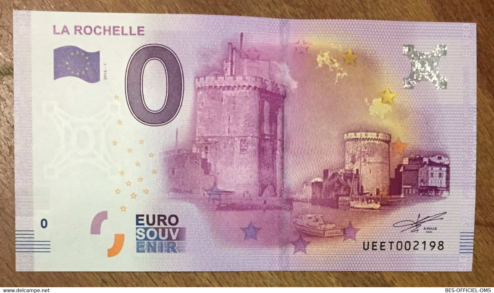 2016 BILLET 0 EURO SOUVENIR DPT 17 LA ROCHELLE ZERO EURO SCHEIN BANKNOTE PAPER MONEY BANK - Essais Privés / Non-officiels