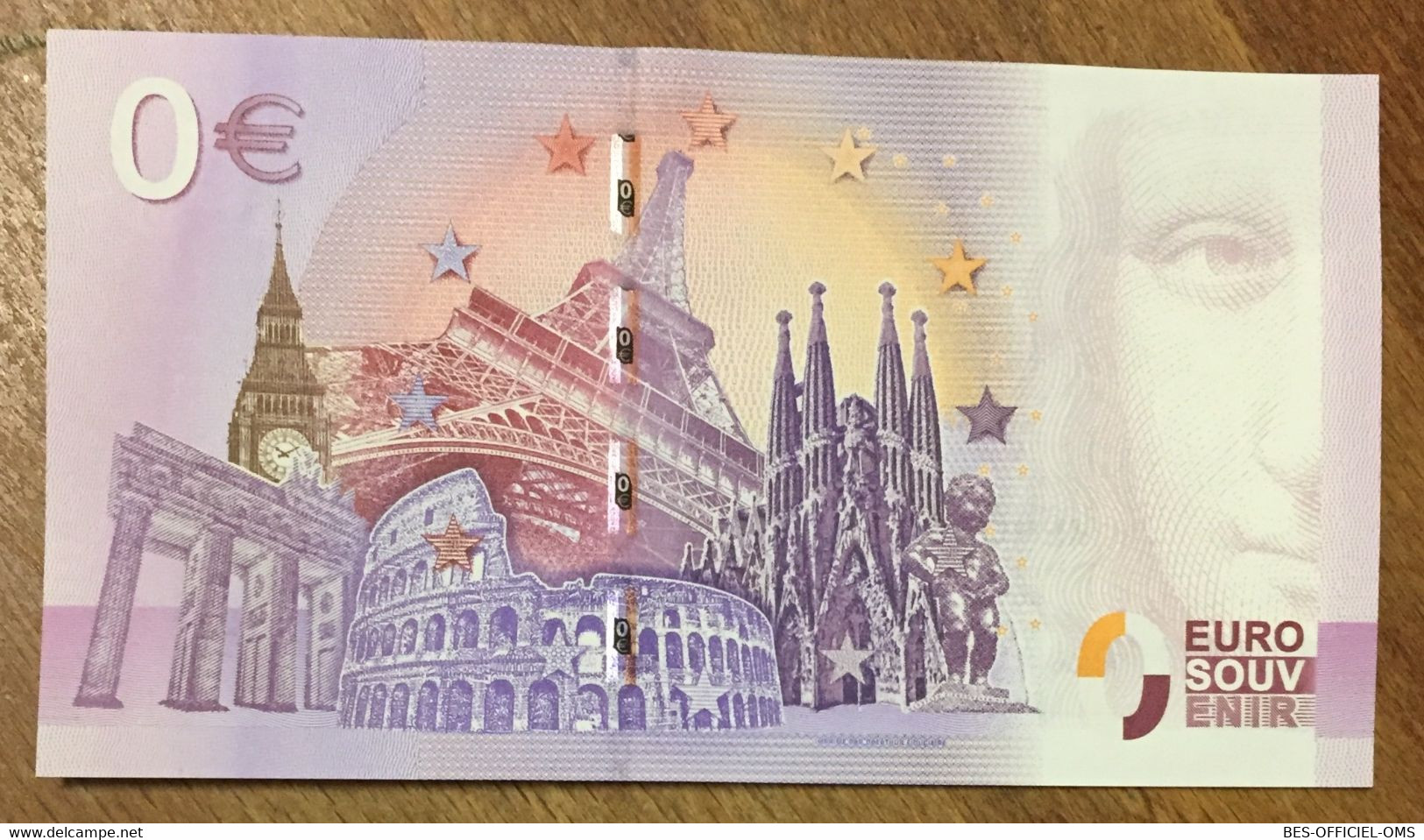 2016 BILLET 0 EURO SOUVENIR DPT 17 AQUARIUM LA ROCHELLE + TIMBRE ZERO EURO SCHEIN BANKNOTE PAPER MONEY BANK - Essais Privés / Non-officiels