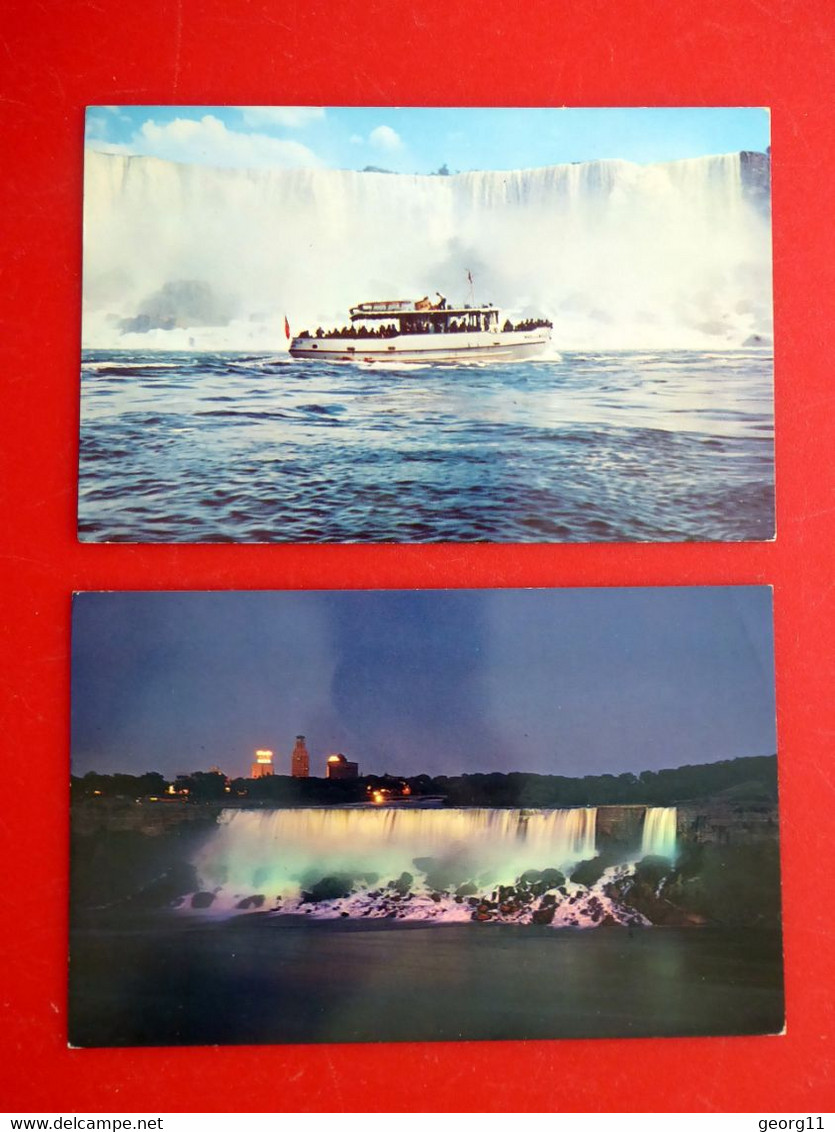 2 X Niagara Falls - Niagarafälle - Historical Postcards - Schiff Maid Of The Mist - Nacht - Calgary