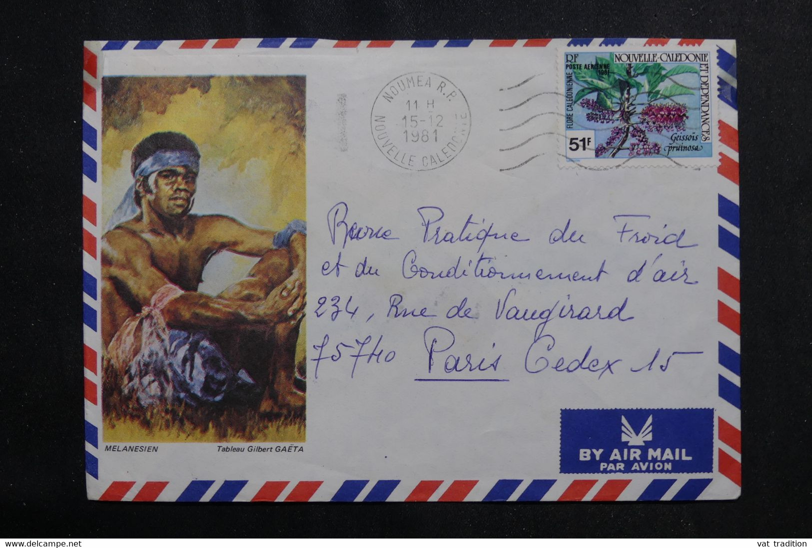 NOUVELLE CALÉDONIE - Enveloppe Touristique De Nouméa Pour Paris En 1981 - L 72665 - Lettres & Documents