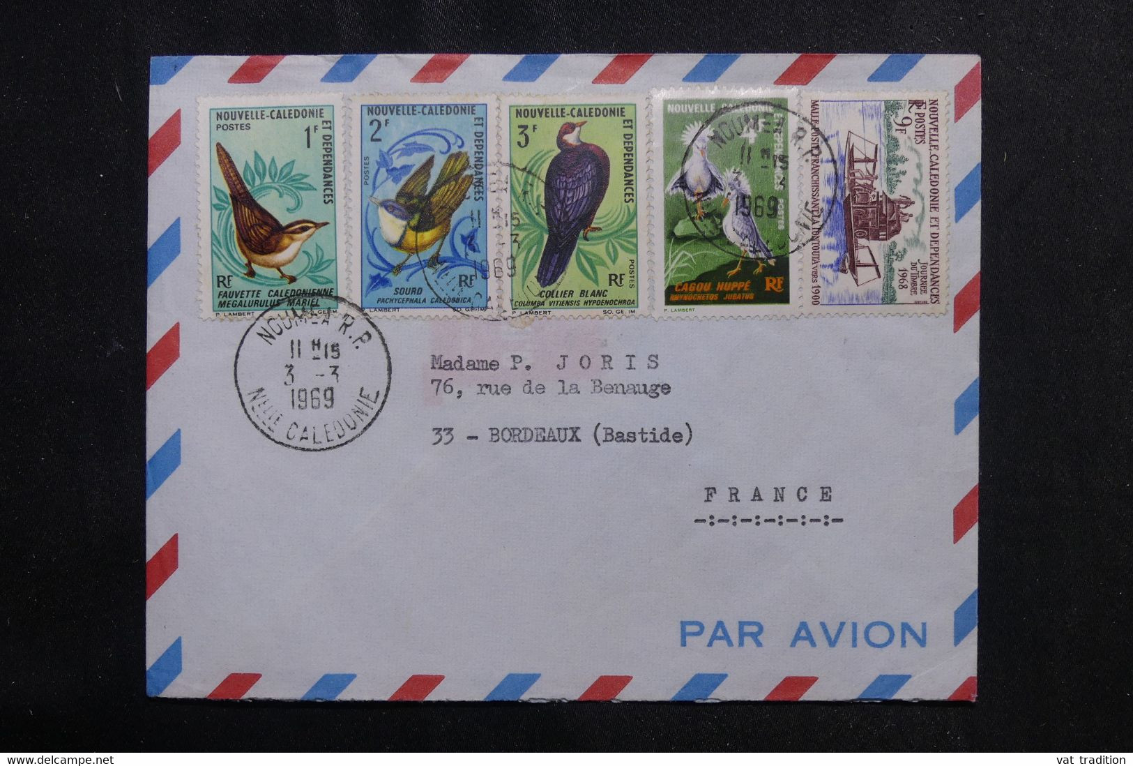 NOUVELLE CALÉDONIE - Enveloppe De Nouméa Pour Bordeaux En 1969 - L 72666 - Storia Postale