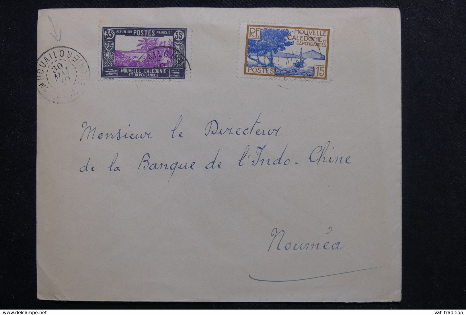 NOUVELLE CALÉDONIE - Enveloppe De Houaillo Pour Nouméa En 1939 - L 72676 - Storia Postale