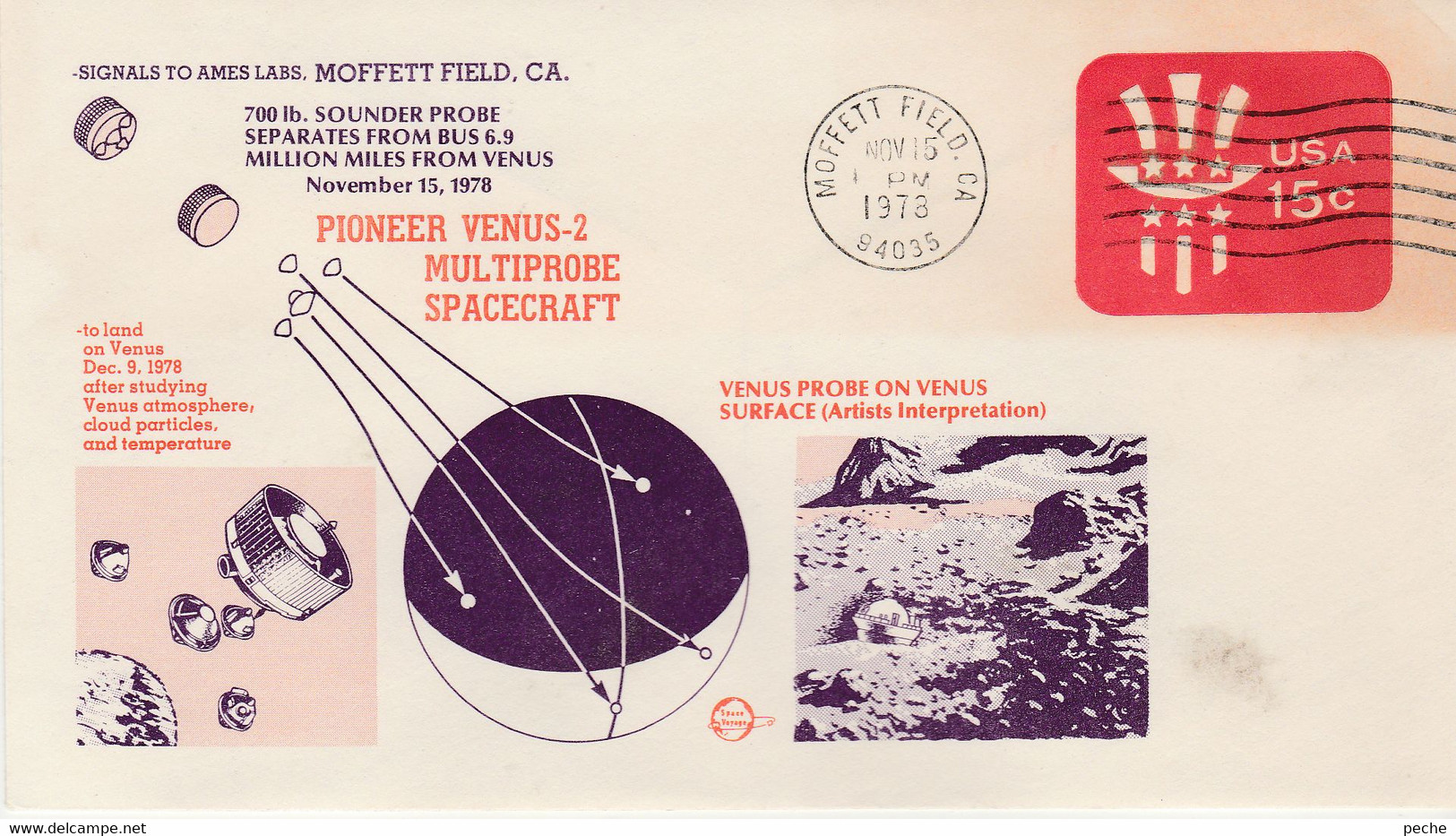 N°698 N -lettre Entier Postal (cover) -Pioneer Venus 2 Multiprobe Spacecraft- - Nordamerika