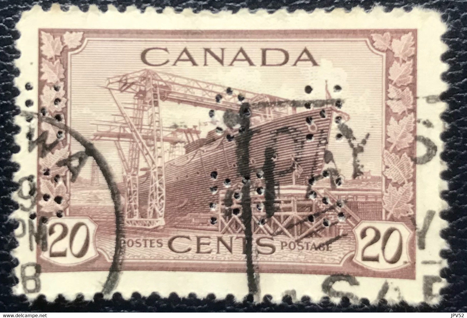 Canada - Perfins - (°)used - P3/28 - 1942 - Michel 227a - Tewaterlating Van Het Korvet - Perforadas