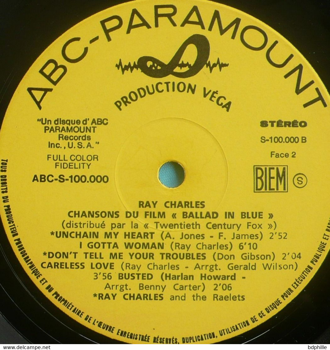 Ray Charles , Chansons Du Film Ballad In Blue 1964 - Soul - R&B
