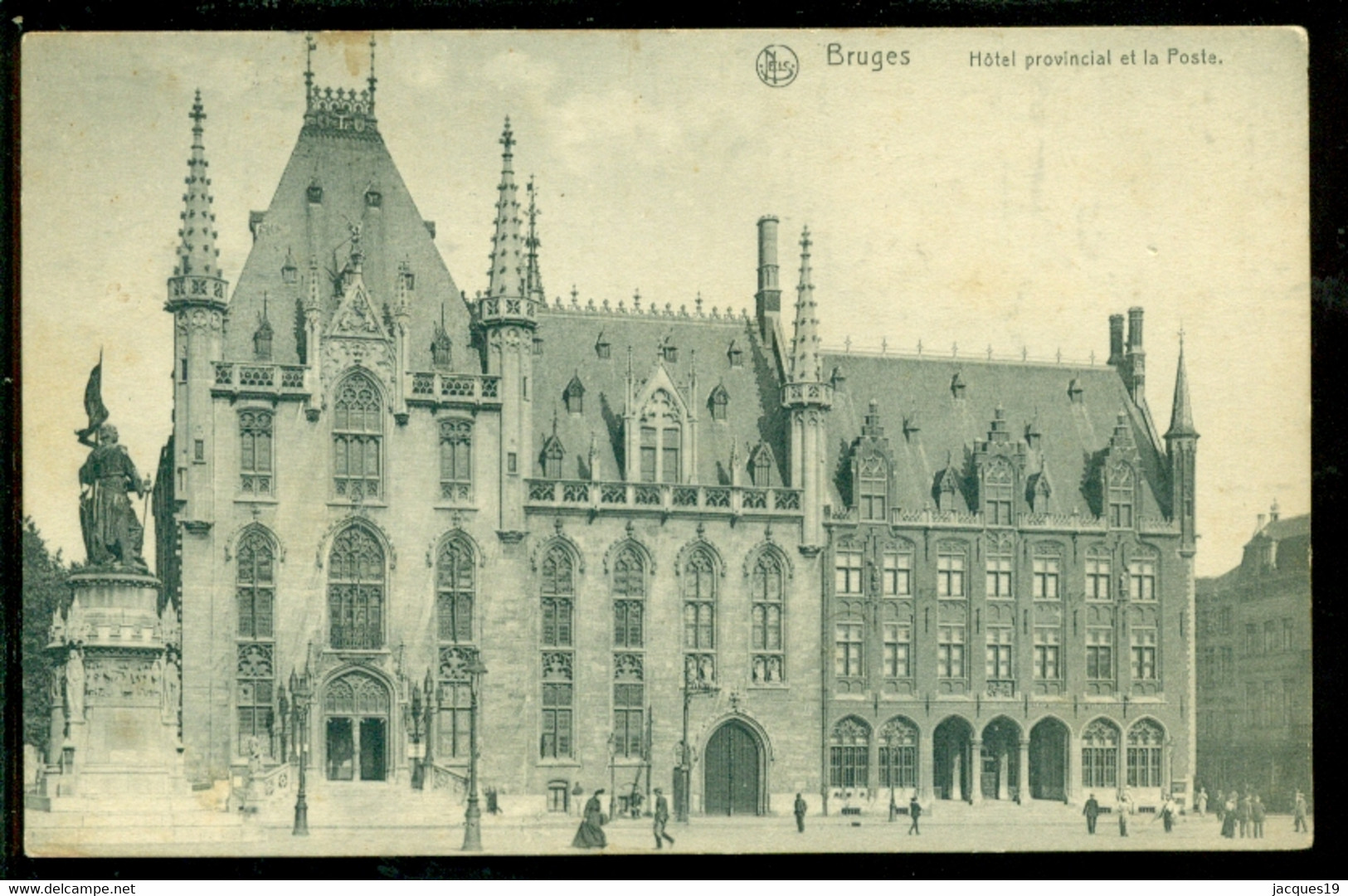 Deutsches Reich Feldpost Karte 1918 Bruges Hôtel Provincial De La Poste - Brieven En Documenten