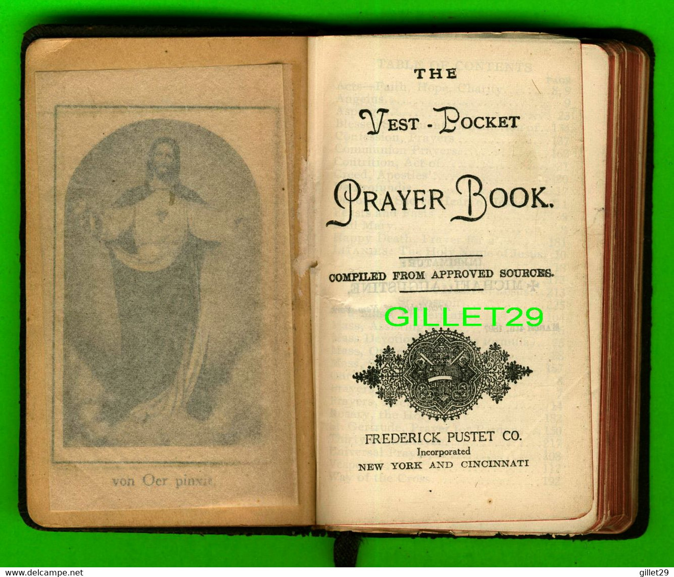 LIVRE, RELIGION, MISSEL - THE VEST-POCKET PRAYER BOOK, 1897 - 184 PAGES - LEATHER BINDING - IMP. MICHAEL AUGUSTINE - - 1850-1899