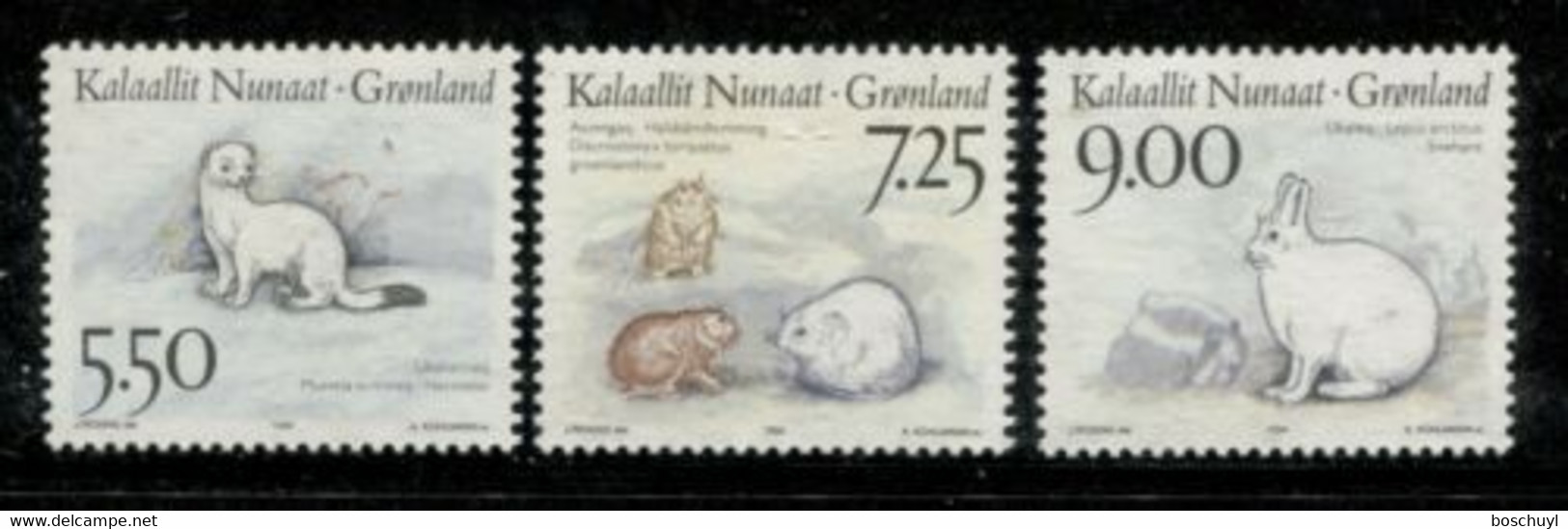 Greenland, 1994, Animals, Mammals, Fauna, MNH, Michel 249-251 - Sonstige & Ohne Zuordnung