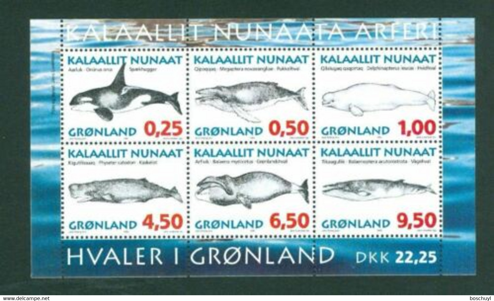 Greenland, 1996, Whales, Animals, Fauna, MNH, Michel Block 10 - Sonstige & Ohne Zuordnung