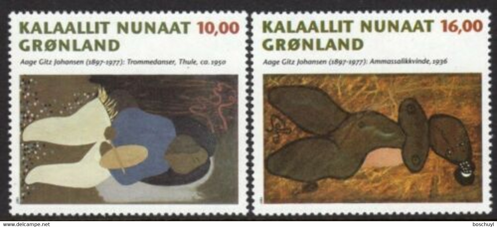 Greenland, 1997, Paintings, Art, MNH, Michel 310-311 - Sonstige & Ohne Zuordnung