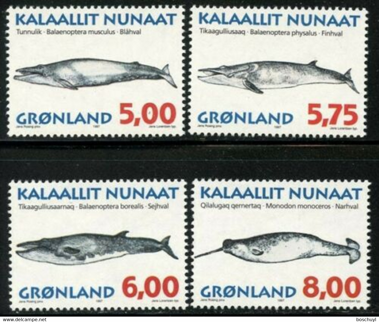 Greenland, 1997, Whales, Animals, Fauna, MNH, Michel 305-308y - Sonstige & Ohne Zuordnung