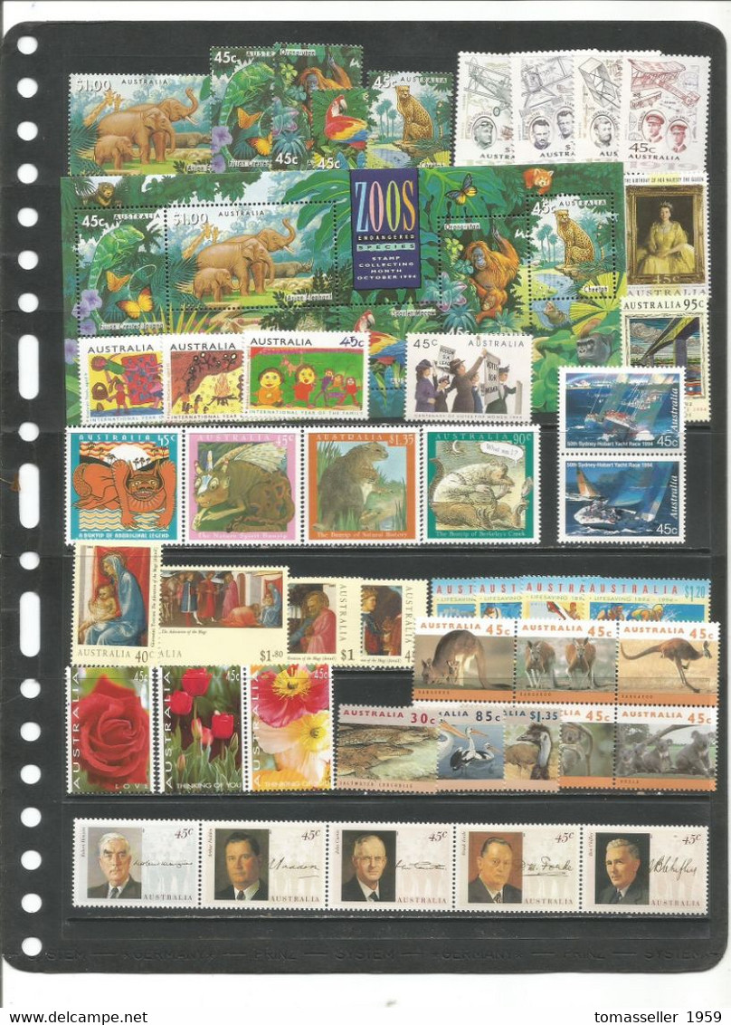 AUSTRALIA  14 !!! Complete Years (1994-2007y.y.)  Almost 300 Issues - Stamps+m/s+book. - Complete Years