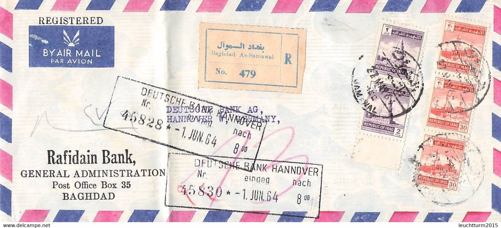 IRAQ - AIRMAIL/RECO 1964 BAGHDAD - HANNOVER/GERMANY -FOLD- /ak1067 - Iraq