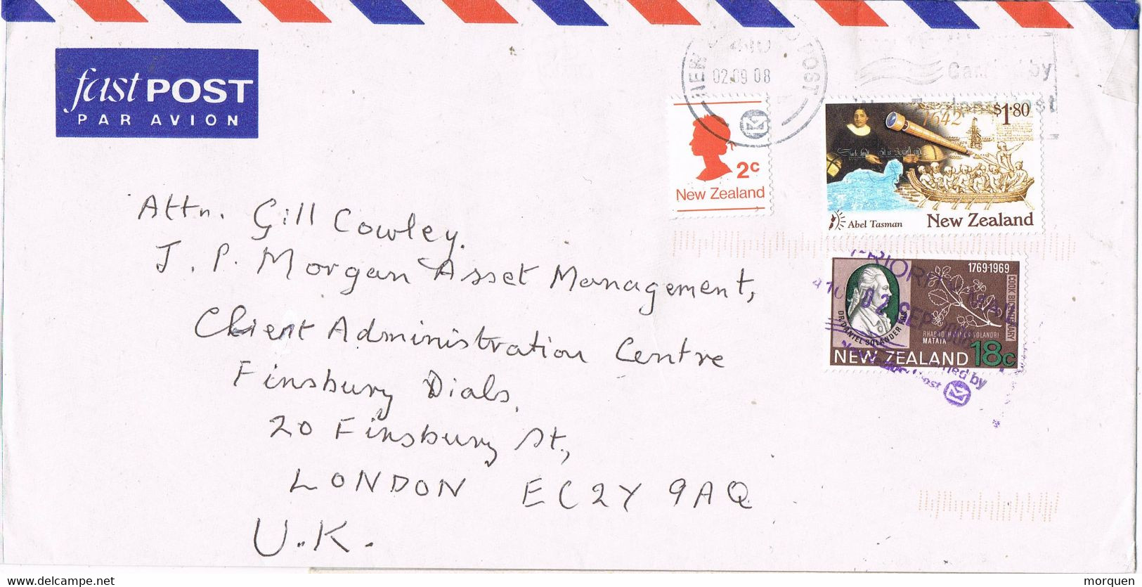 37970. Carta Aerea MANAWATU (new Zealand)  2008 To London - Storia Postale