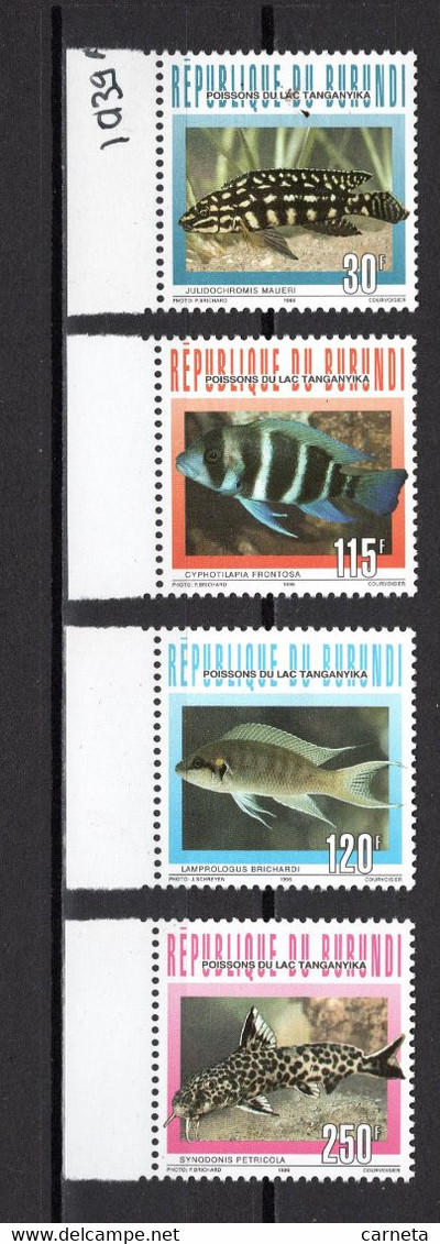 BURUNDI  N° 1039A à 1039D   NEUFS SANS  CHARNIERE COTE 8.50€    POISSON  ANIMAUX - Neufs